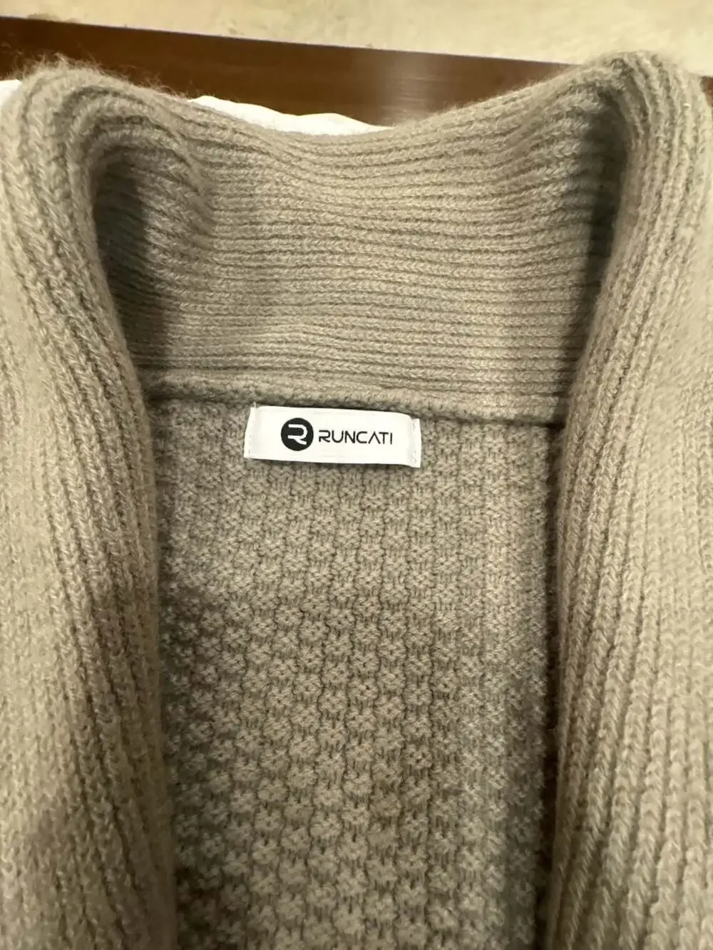 Runcati Men's Shawl Collar Button-Front Textured Knit Cardigan